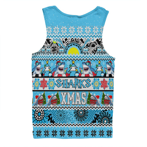 Cronulla-Sutherland Sharks Christmas Aboriginal Custom Men Singlet - Indigenous Knitted Ugly Xmas Style Men Singlet