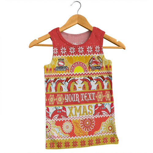 Redcliffe Dolphins Christmas Aboriginal Custom Men Singlet - Indigenous Knitted Ugly Xmas Style Men Singlet Redcliffe Dolphins Christmas Aboriginal Custom Men Singlet - Indigenous Knitted Ugly Xmas Style Men Singlet