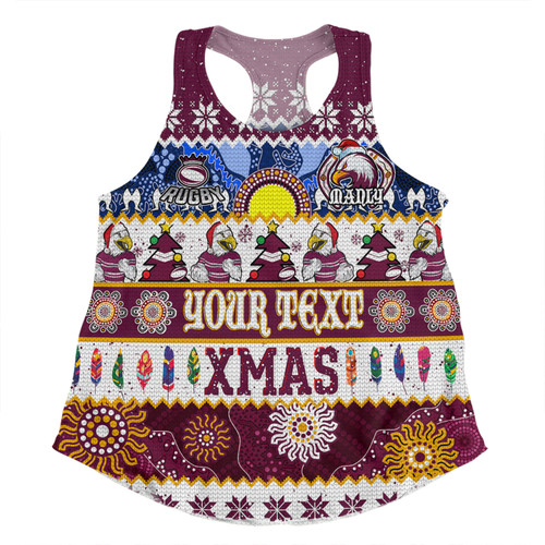 Manly Warringah Sea Eagles Christmas Aboriginal Custom Women Racerback Singlet - Indigenous Knitted Ugly Xmas Style Women Racerback Singlet Manly Warringah Sea Eagles Christmas Aboriginal Custom Women Racerback Singlet - Indigenous Knitted Ugly Xmas Style Women Racerback Singlet