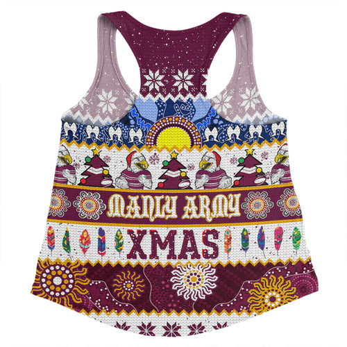 Manly Warringah Sea Eagles Christmas Aboriginal Custom Women Racerback Singlet - Indigenous Knitted Ugly Xmas Style Women Racerback Singlet Manly Warringah Sea Eagles Christmas Aboriginal Custom Women Racerback Singlet - Indigenous Knitted Ugly Xmas Style Women Racerback Singlet