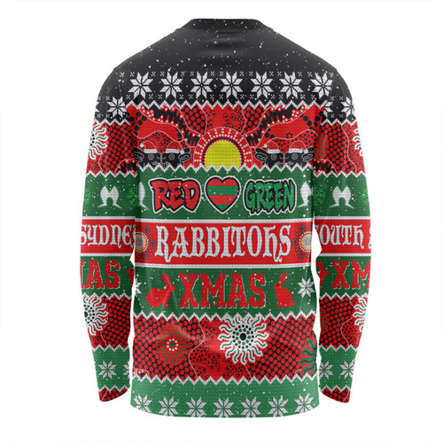 South Sydney Rabbitohs Aboriginal Custom Long Sleeve T-shirt - Indigenous Knitted Ugly Xmas Style Long Sleeve T-shirt South Sydney Rabbitohs Aboriginal Custom Long Sleeve T-shirt - Indigenous Knitted Ugly Xmas Style Long Sleeve T-shirt