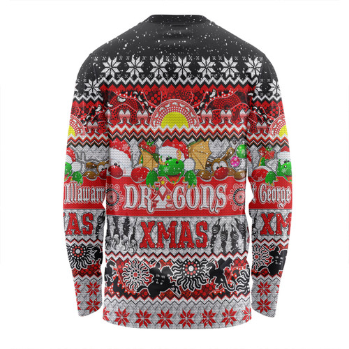 St. George Illawarra Dragons Christmas Aboriginal Custom Long Sleeve T-shirt - Indigenous Knitted Ugly Xmas Style Long Sleeve T-shirt St. George Illawarra Dragons Christmas Aboriginal Custom Long Sleeve T-shirt - Indigenous Knitted Ugly Xmas Style Long Sleeve T-shirt