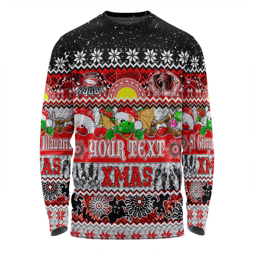 St. George Illawarra Dragons Christmas Aboriginal Custom Long Sleeve T-shirt - Indigenous Knitted Ugly Xmas Style Long Sleeve T-shirt St. George Illawarra Dragons Christmas Aboriginal Custom Long Sleeve T-shirt - Indigenous Knitted Ugly Xmas Style Long Sleeve T-shirt