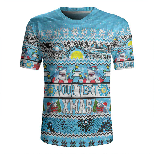 Cronulla-Sutherland Sharks Christmas Aboriginal Custom Rugby Jersey - Indigenous Knitted Ugly Xmas Style Rugby Jersey Cronulla-Sutherland Sharks Christmas Aboriginal Custom Rugby Jersey - Indigenous Knitted Ugly Xmas Style Rugby Jersey