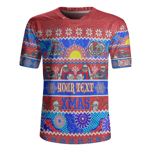 Newcastle Knights Christmas Aboriginal Custom Rugby Jersey - Indigenous Knitted Ugly Xmas Style Rugby Jersey Newcastle Knights Christmas Aboriginal Custom Rugby Jersey - Indigenous Knitted Ugly Xmas Style Rugby Jersey