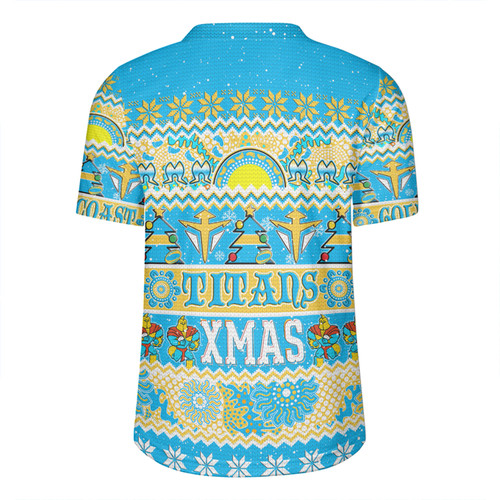 Gold Coast Titans Christmas Aboriginal Custom Rugby Jersey - Indigenous Knitted Ugly Xmas Style Rugby Jersey
