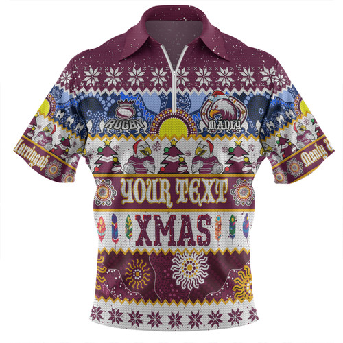 Manly Warringah Sea Eagles Christmas Aboriginal Custom Zip Polo Shirt - Indigenous Knitted Ugly Xmas Style Zip Polo Shirt Manly Warringah Sea Eagles Christmas Aboriginal Custom Zip Polo Shirt - Indigenous Knitted Ugly Xmas Style Zip Polo Shirt