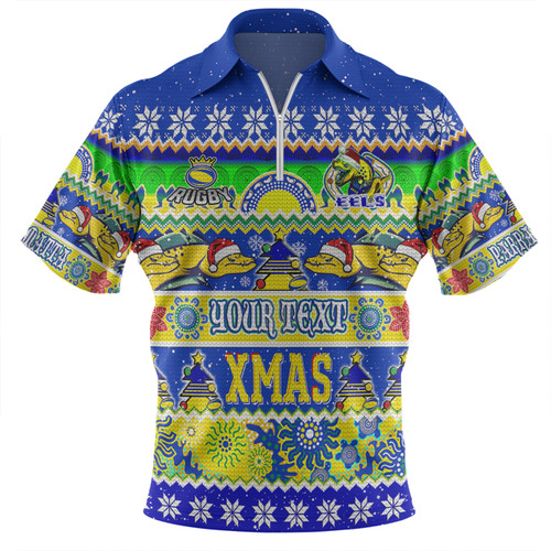 Parramatta Eels Christmas Aboriginal Custom Zip Polo Shirt - Indigenous Knitted Ugly Xmas Style Zip Polo Shirt Parramatta Eels Christmas Aboriginal Custom Zip Polo Shirt - Indigenous Knitted Ugly Xmas Style Zip Polo Shirt