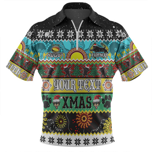 Penrith Panthers Christmas Aboriginal Custom Zip Polo Shirt - Indigenous Knitted Ugly Xmas Style Zip Polo Shirt Penrith Panthers Christmas Aboriginal Custom Zip Polo Shirt - Indigenous Knitted Ugly Xmas Style Zip Polo Shirt