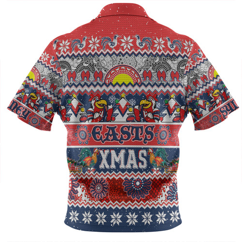 Sydney Roosters Christmas Aboriginal Custom Zip Polo Shirt - Indigenous Knitted Ugly Xmas Style Zip Polo Shirt Sydney Roosters Christmas Aboriginal Custom Zip Polo Shirt - Indigenous Knitted Ugly Xmas Style Zip Polo Shirt