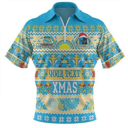 Gold Coast Titans Christmas Aboriginal Custom Zip Polo Shirt - Indigenous Knitted Ugly Xmas Style Zip Polo Shirt Gold Coast Titans Christmas Aboriginal Custom Zip Polo Shirt - Indigenous Knitted Ugly Xmas Style Zip Polo Shirt