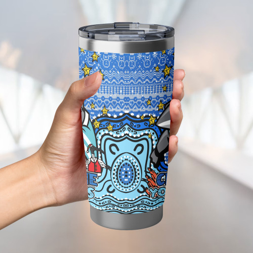 Cronulla-Sutherland Sharks Tumbler - Christmas Knit Patterns Vintage Jersey Ugly