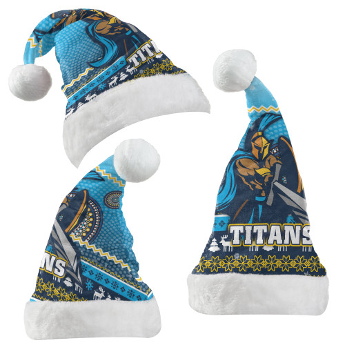 Gold Coast Titans Christmas Hat - Ugly Xmas And Aboriginal Patterns For Die Hard Fan Gold Coast Titans Christmas Hat - Ugly Xmas And Aboriginal Patterns For Die Hard Fan