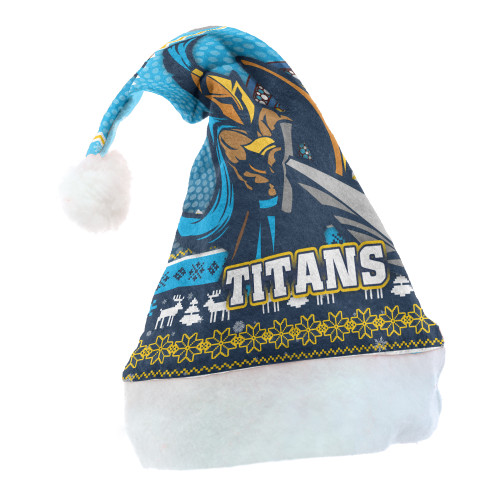 Gold Coast Titans Christmas Hat - Ugly Xmas And Aboriginal Patterns For Die Hard Fan
