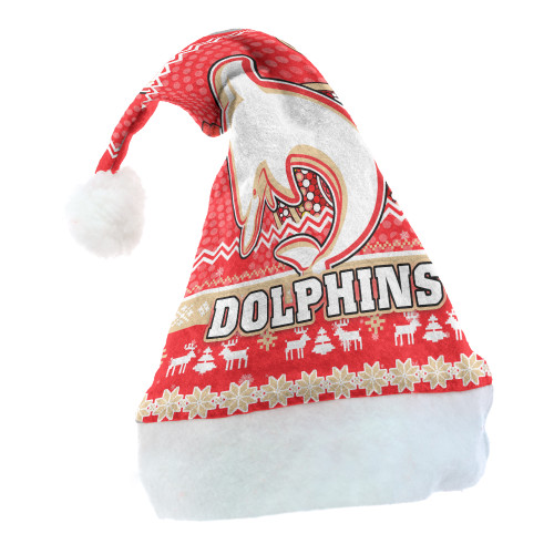 Redcliffe Dolphins Christmas Hat - Ugly Xmas And Aboriginal Patterns For Die Hard Fan