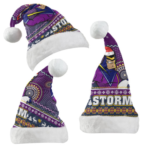 Melbourne Storm Christmas Hat - Ugly Xmas And Aboriginal Patterns For Die Hard Fan