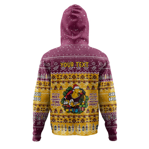 Brisbane Broncos Christmas Custom Hoodie - Chrissie Spirit Hoodie Brisbane Broncos Christmas Custom Hoodie - Chrissie Spirit Hoodie