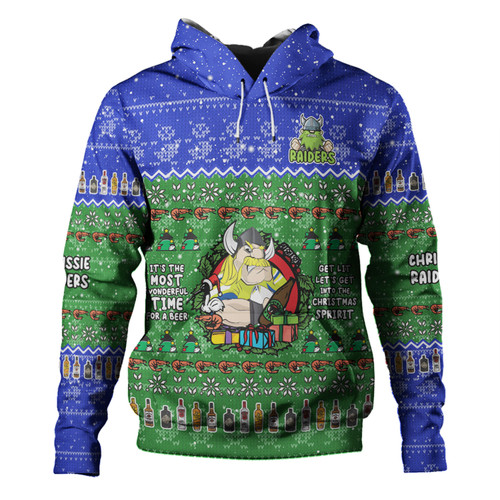 Canberra Raiders Christmas Custom Hoodie - Chrissie Spirit Hoodie