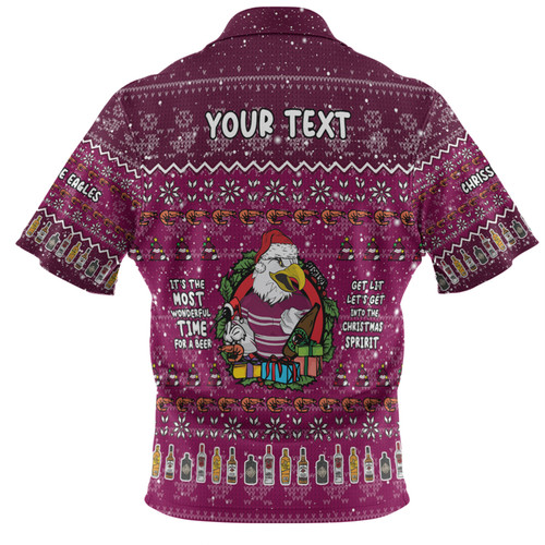 Manly Warringah Sea Eagles Christmas Custom Polo Shirt - Chrissie Spirit Polo Shirt Manly Warringah Sea Eagles Christmas Custom Polo Shirt - Chrissie Spirit Polo Shirt