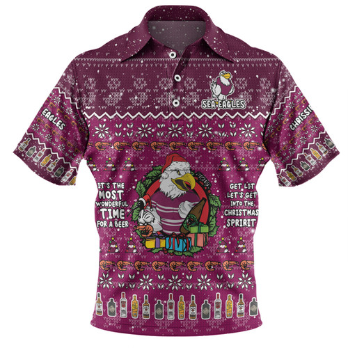 Manly Warringah Sea Eagles Christmas Custom Polo Shirt - Chrissie Spirit Polo Shirt