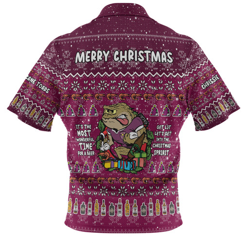 Queensland Cane Toads Christmas Custom Polo Shirt - Chrissie Spirit Polo Shirt Queensland Cane Toads Christmas Custom Polo Shirt - Chrissie Spirit Polo Shirt