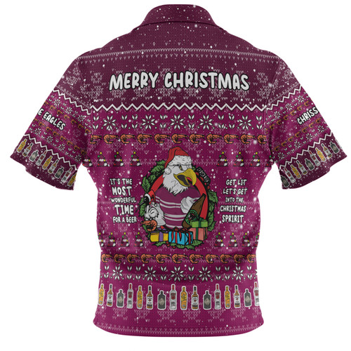 Manly Warringah Sea Eagles Christmas Custom Hawaiian Shirt - Chrissie Spirit Hawaiian Shirt Manly Warringah Sea Eagles Christmas Custom Hawaiian Shirt - Chrissie Spirit Hawaiian Shirt