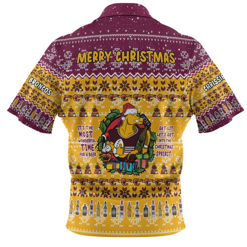 Brisbane Broncos Christmas Custom Hawaiian Shirt - Chrissie Spirit Hawaiian Shirt Brisbane Broncos Christmas Custom Hawaiian Shirt - Chrissie Spirit Hawaiian Shirt