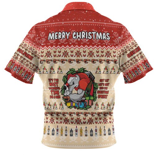 Redcliffe Dolphins Christmas Custom Hawaiian Shirt - Chrissie Spirit Hawaiian Shirt Redcliffe Dolphins Christmas Custom Hawaiian Shirt - Chrissie Spirit Hawaiian Shirt