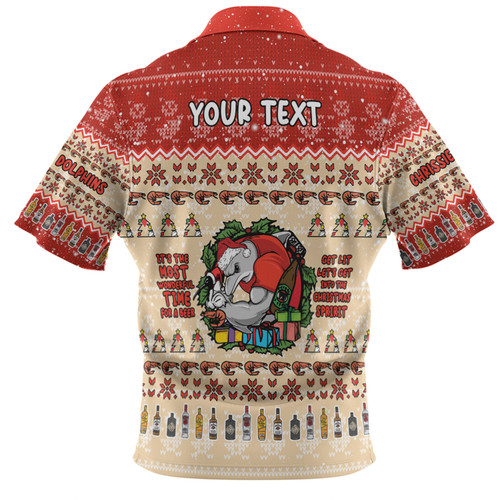 Redcliffe Dolphins Christmas Custom Hawaiian Shirt - Chrissie Spirit Hawaiian Shirt Redcliffe Dolphins Christmas Custom Hawaiian Shirt - Chrissie Spirit Hawaiian Shirt