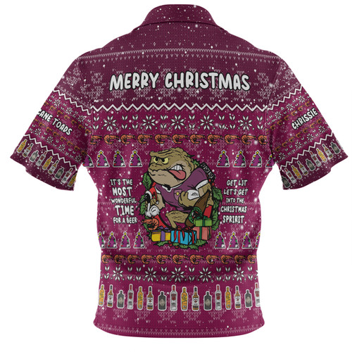 Queensland Cane Toads Christmas Custom Hawaiian Shirt - Chrissie Spirit Hawaiian Shirt Queensland Cane Toads Christmas Custom Hawaiian Shirt - Chrissie Spirit Hawaiian Shirt