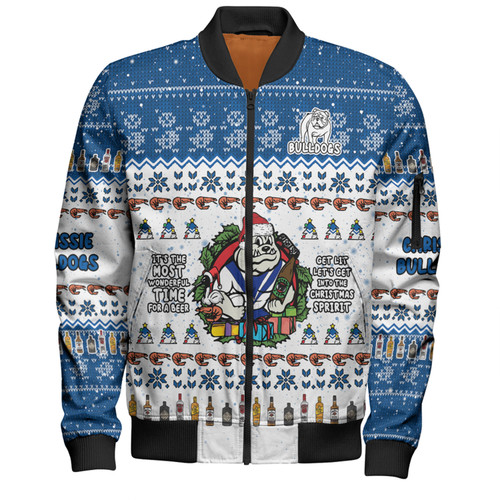 Canterbury-Bankstown Bulldogs Christmas Custom Bomber Jacket - Chrissie Spirit Bomber Jacket