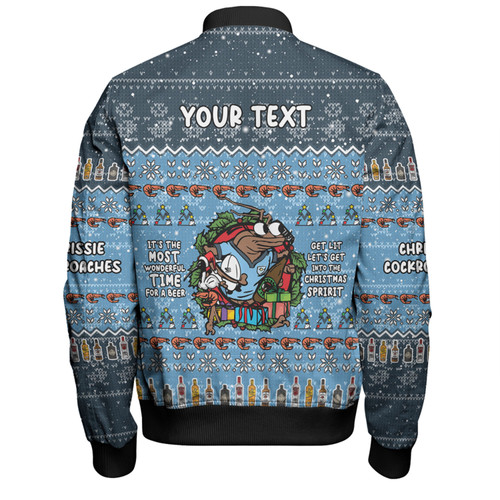 New South Wales Cockroaches Christmas Custom Bomber Jacket - Chrissie Spirit Bomber Jacket New South Wales Cockroaches Christmas Custom Bomber Jacket - Chrissie Spirit Bomber Jacket