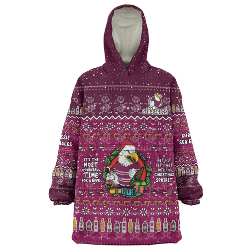 Manly Warringah Sea Eagles Christmas Custom Snug Hoodie - Chrissie Spirit Snug Hoodie