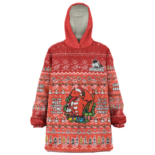 St. George Illawarra Dragons Christmas Custom Snug Hoodie - Chrissie Spirit Snug Hoodie
