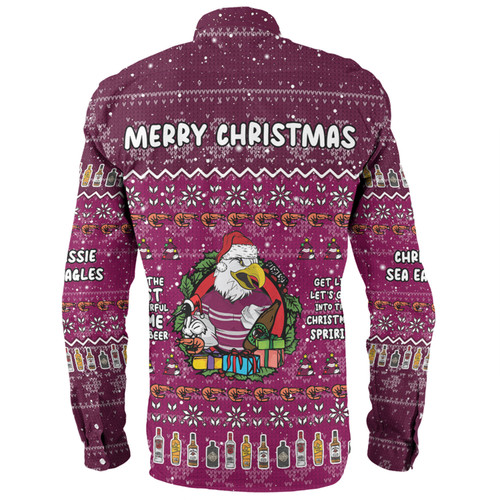 Manly Warringah Sea Eagles Christmas Custom Long Sleeve Shirt - Chrissie Spirit Long Sleeve Shirt Manly Warringah Sea Eagles Christmas Custom Long Sleeve Shirt - Chrissie Spirit Long Sleeve Shirt