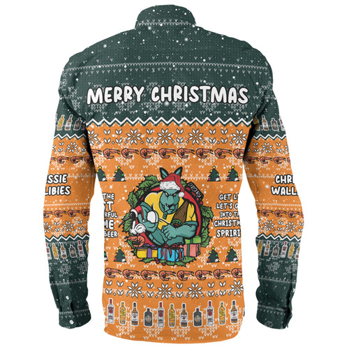 Australia Wallabies Christmas Custom Long Sleeve Shirt - Chrissie Spirit Long Sleeve Shirt Australia Wallabies Christmas Custom Long Sleeve Shirt - Chrissie Spirit Long Sleeve Shirt
