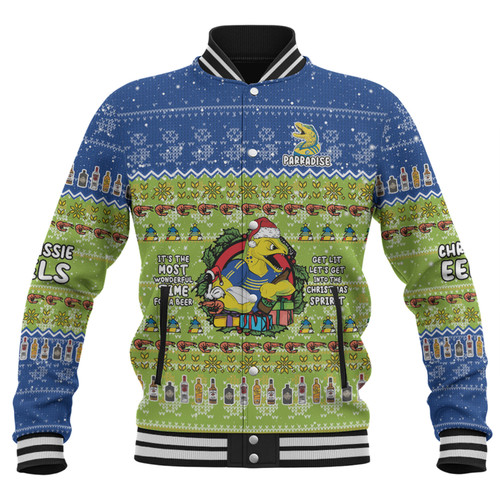 Parramatta Eels Christmas Custom Baseball Jacket - Chrissie Spirit Baseball Jacket