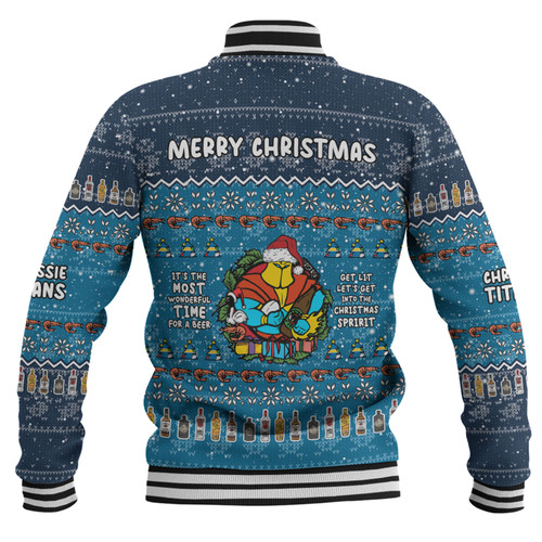 Gold Coast Titans Christmas Custom Baseball Jacket - Chrissie Spirit Baseball Jacket Gold Coast Titans Christmas Custom Baseball Jacket - Chrissie Spirit Baseball Jacket