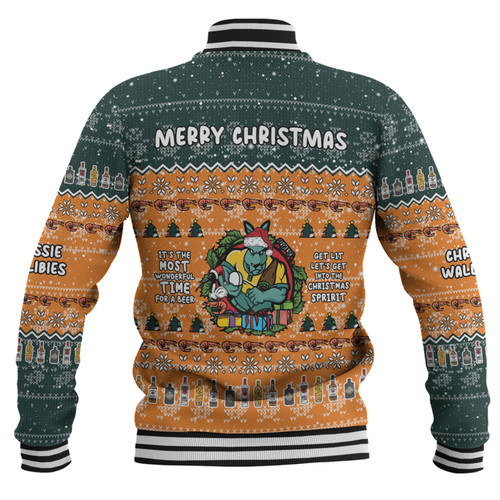 Australia Wallabies Christmas Custom Baseball Jacket - Chrissie Spirit Baseball Jacket Australia Wallabies Christmas Custom Baseball Jacket - Chrissie Spirit Baseball Jacket