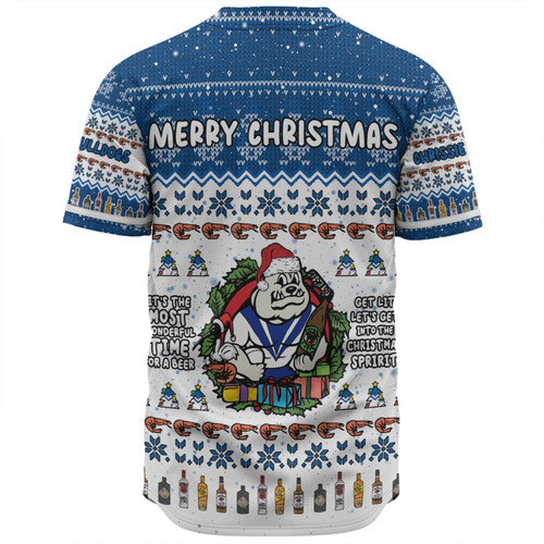 Canterbury-Bankstown Bulldogs Christmas Custom Baseball Shirt - Chrissie Spirit Baseball Shirt Canterbury-Bankstown Bulldogs Christmas Custom Baseball Shirt - Chrissie Spirit Baseball Shirt
