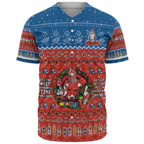 Newcastle Knights Christmas Custom Baseball Shirt - Chrissie Spirit Baseball Shirt