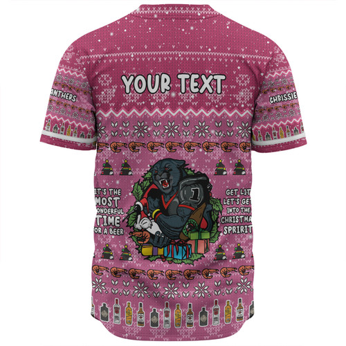 Penrith Panthers Christmas Custom Baseball Shirt - Chrissie Spirit Baseball Shirt Penrith Panthers Christmas Custom Baseball Shirt - Chrissie Spirit Baseball Shirt