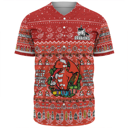 St. George Illawarra Dragons Christmas Custom Baseball Shirt - Chrissie Spirit Baseball Shirt