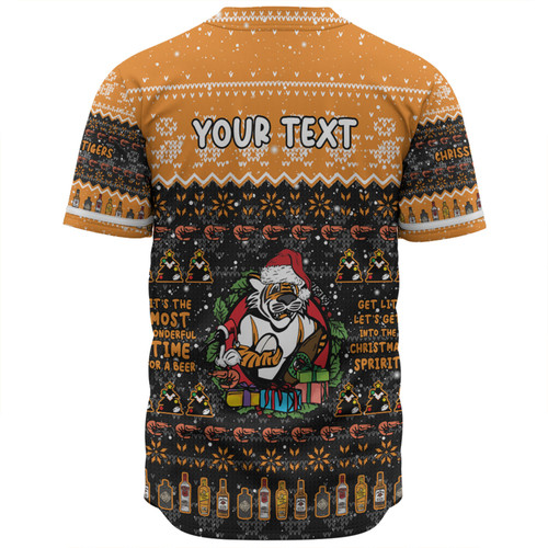 Wests Tigers Christmas Custom Baseball Shirt - Chrissie Spirit Baseball Shirt Wests Tigers Christmas Custom Baseball Shirt - Chrissie Spirit Baseball Shirt