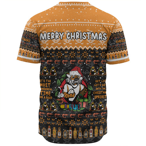Wests Tigers Christmas Custom Baseball Shirt - Chrissie Spirit Baseball Shirt Wests Tigers Christmas Custom Baseball Shirt - Chrissie Spirit Baseball Shirt