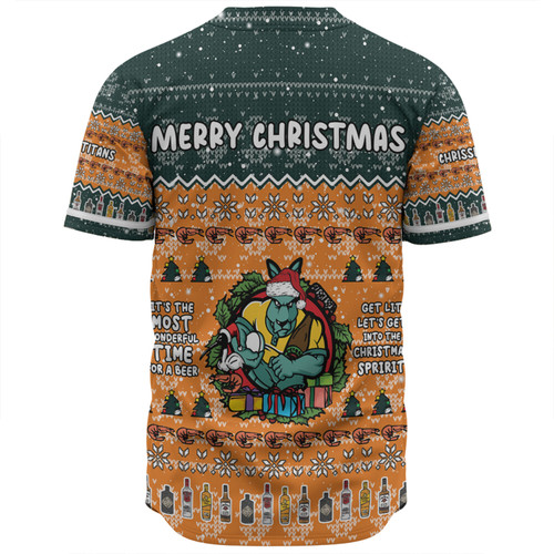 Australia Wallabies Christmas Custom Baseball Shirt - Chrissie Spirit Baseball Shirt Australia Wallabies Christmas Custom Baseball Shirt - Chrissie Spirit Baseball Shirt