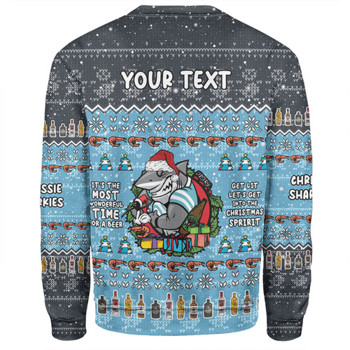 Cronulla-Sutherland Sharks Christmas Custom Sweatshirt - Chrissie Spirit Sweatshirt Cronulla-Sutherland Sharks Christmas Custom Sweatshirt - Chrissie Spirit Sweatshirt