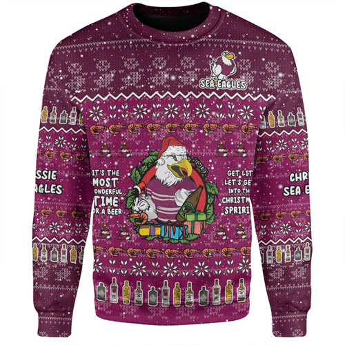 Manly Warringah Sea Eagles Christmas Custom Sweatshirt - Chrissie Spirit Sweatshirt