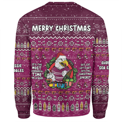 Manly Warringah Sea Eagles Christmas Custom Sweatshirt - Chrissie Spirit Sweatshirt