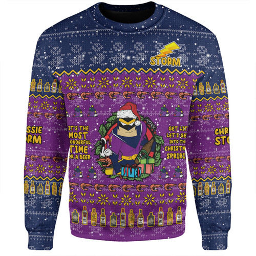 Melbourne Storm Christmas Custom Sweatshirt - Chrissie Spirit Sweatshirt